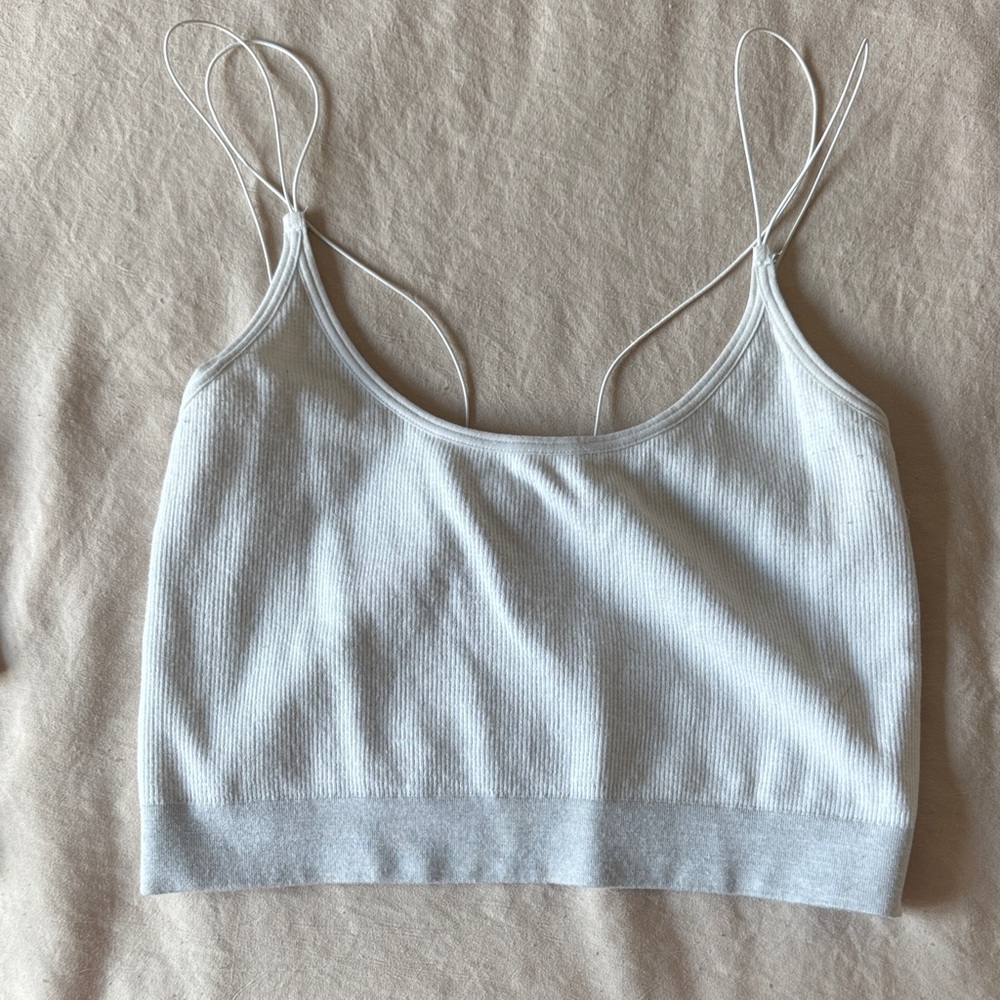 Urban Outfitters White Ribbed Crop Top